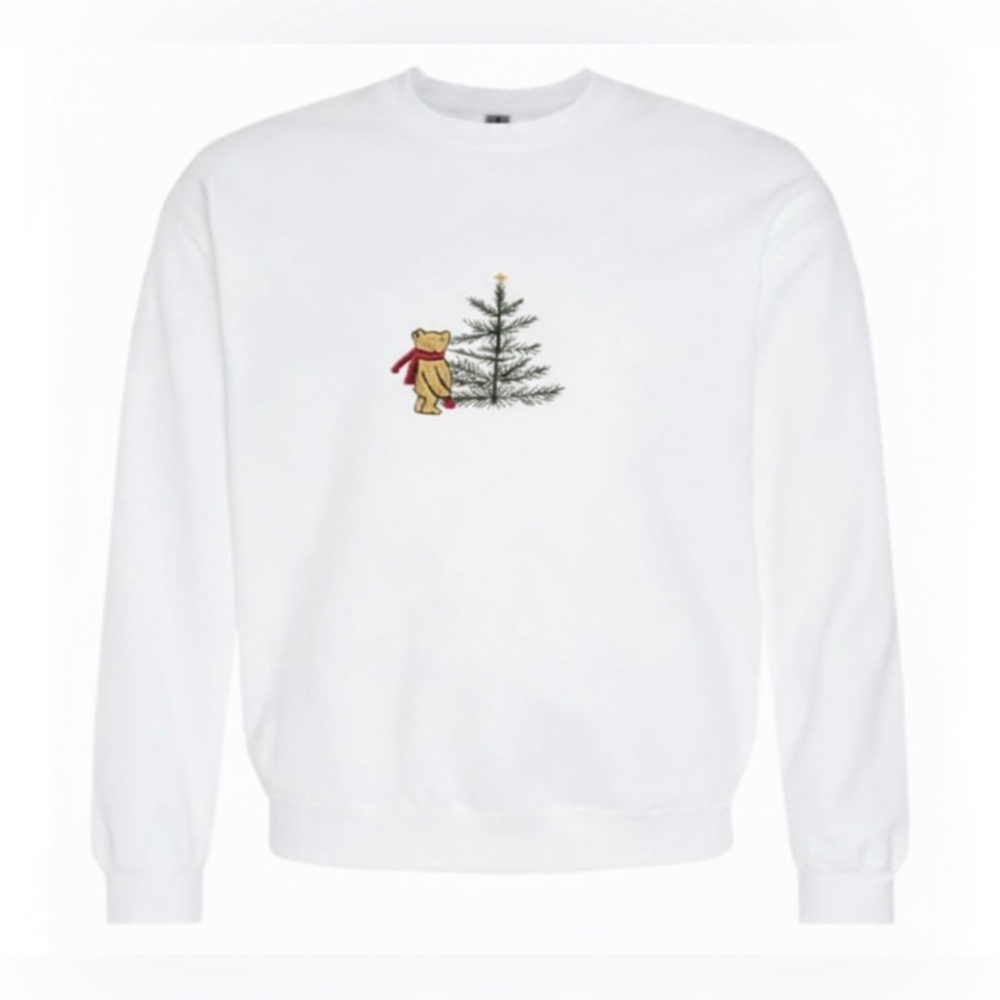 Classic Pooh’s bear Christmas embroidered sweater